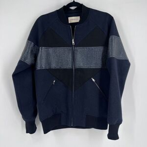 Portspure womens Mixed Fabric Full Zip Sweater Size 38 (French Size) Medium wool